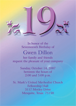 19th Birthday Invitations